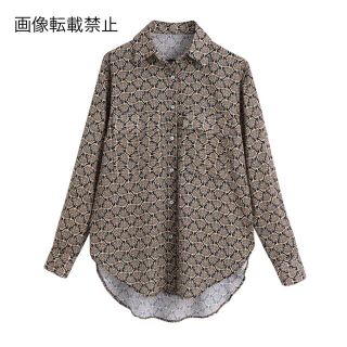 ザラ(ZARA)の🎐8月新作🍧5475◆vintage ヴィンテージ レトロ 柄 シャツ ブラウス(シャツ/ブラウス(長袖/七分))
