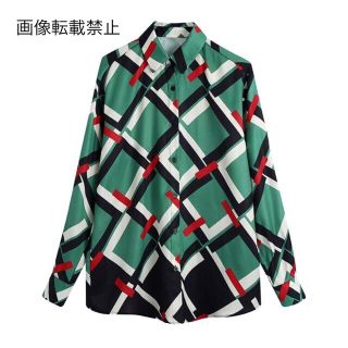 ザラ(ZARA)の🎐8月新作🍧5479◆vintage ヴィンテージ プリント 柄 シャツ(シャツ/ブラウス(長袖/七分))