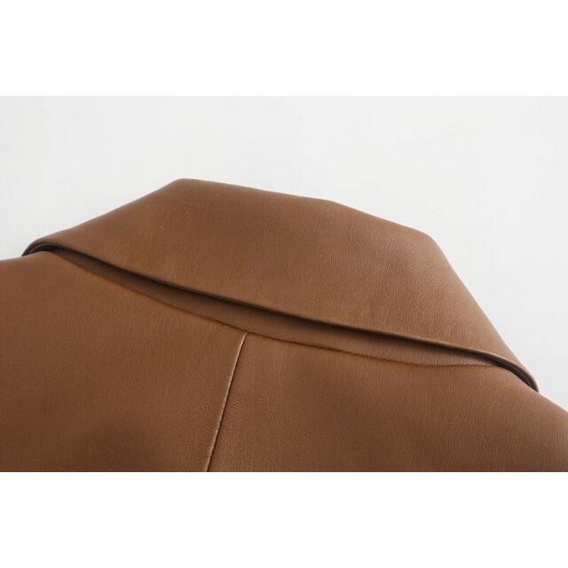 ZARA(ザラ)の🎐8月新作🍧5482◆camel キャメル フェイクレザー PU ジャケット レディースのジャケット/アウター(ライダースジャケット)の商品写真