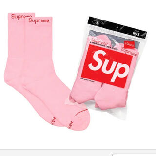 シュプリーム(Supreme)のSupreme/Hanes Crew Socks Pink バラ売り 2足(ソックス)