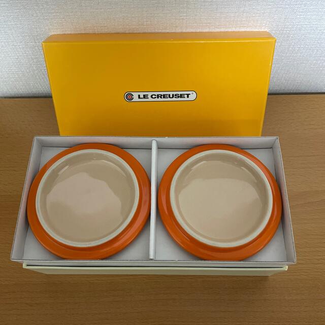 LE CREUSET(ルクルーゼ)の【未使用】ルクルーゼ ラムカン S フタ付き 2個セット　オレンジ インテリア/住まい/日用品のキッチン/食器(食器)の商品写真