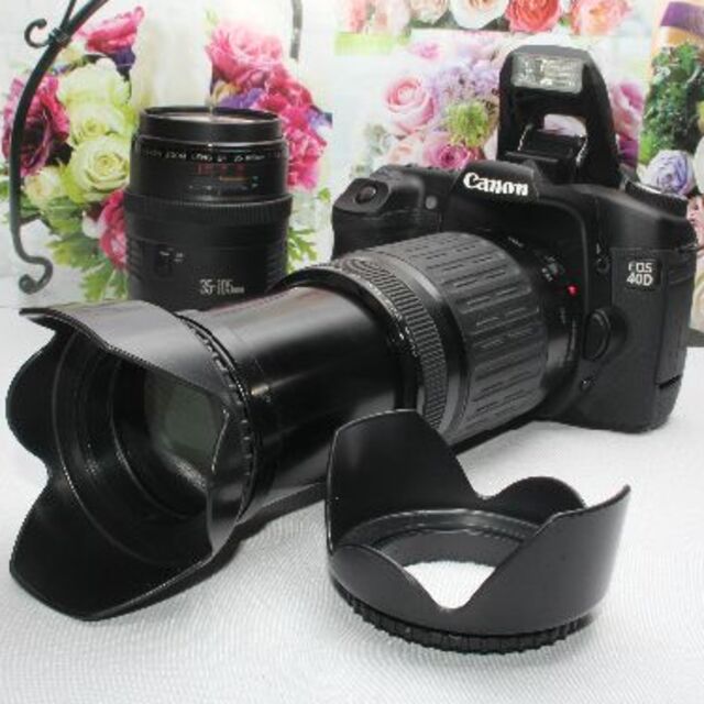 Canon - ❤️予備バッテリー&カメラバッグ付❤️Canon EOS 40D ダブルレンズ