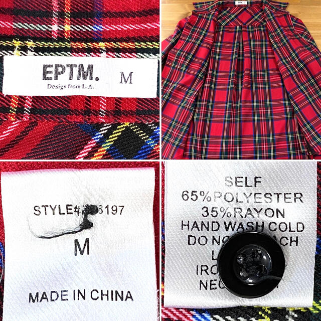 EPTM エピトミ サイドジップ スリット チェックシャツ ネルシャツの通販 by MK-Vintage ｜ラクマ