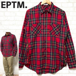 EPTM エピトミ サイドジップ スリット チェックシャツ ネルシャツ(シャツ)