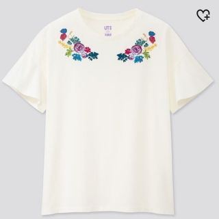 ユニクロ(UNIQLO)の【新品タグ付き】アナスイ　コラボ　Tシャツ　希少　XS ホワイト(Tシャツ/カットソー(半袖/袖なし))