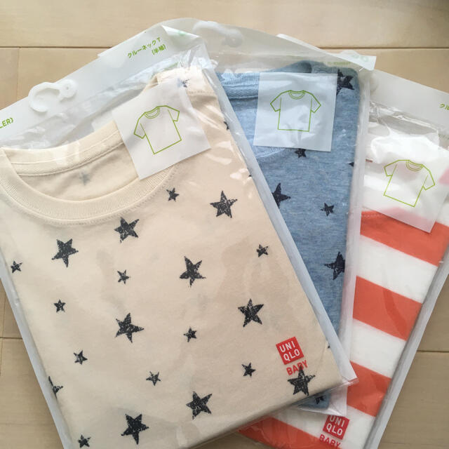 UNIQLO(ユニクロ)のUNIQLO Tシャツ3枚セット　80センチ キッズ/ベビー/マタニティのベビー服(~85cm)(Ｔシャツ)の商品写真