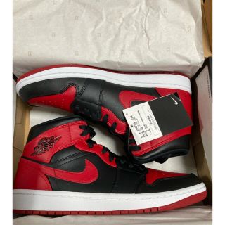 ナイキ(NIKE)のNike Air Jordan 1 Mid Black Red(スニーカー)