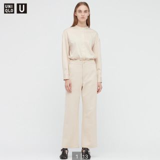 ユニクロ(UNIQLO)のジャージーリラックスストレートパンツ ナチュラル(カジュアルパンツ)