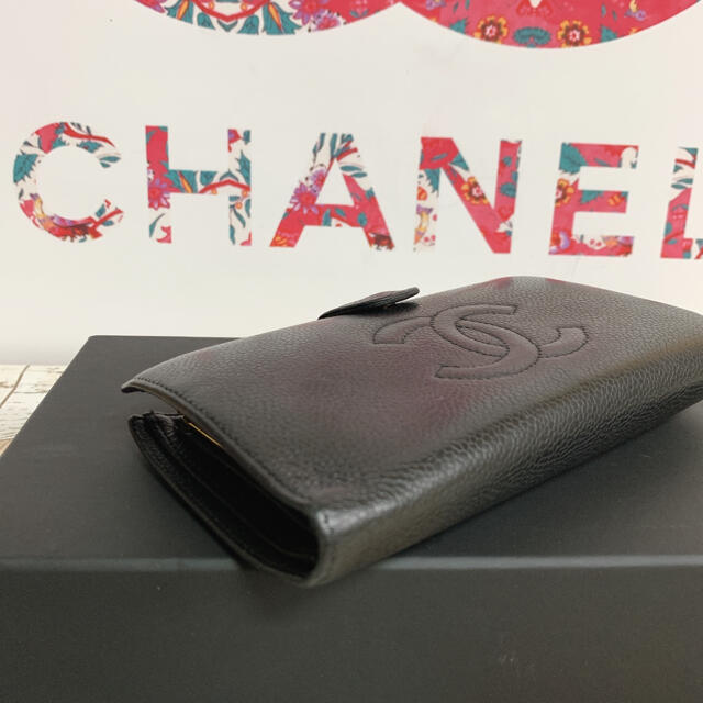 CHANEL(シャネル)のHiii様専用＊CHANEL シャネル キャビアスキン 長財布 ブラック レディースのファッション小物(財布)の商品写真