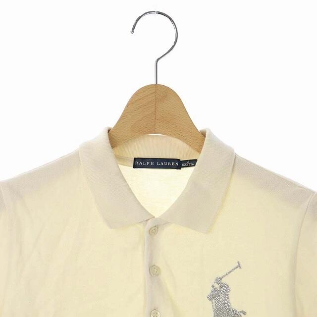 Ralph Lauren(ラルフローレン)のラルフローレン ポロシャツ 半袖 ラインストーン ビッグポニー M アイボリー レディースのトップス(ポロシャツ)の商品写真