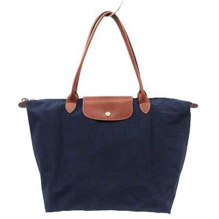 ロンシャン(LONGCHAMP)のロンシャン ルプリアージュ トートバッグ ハンドバッグ ナイロン レザー 紺(トートバッグ)