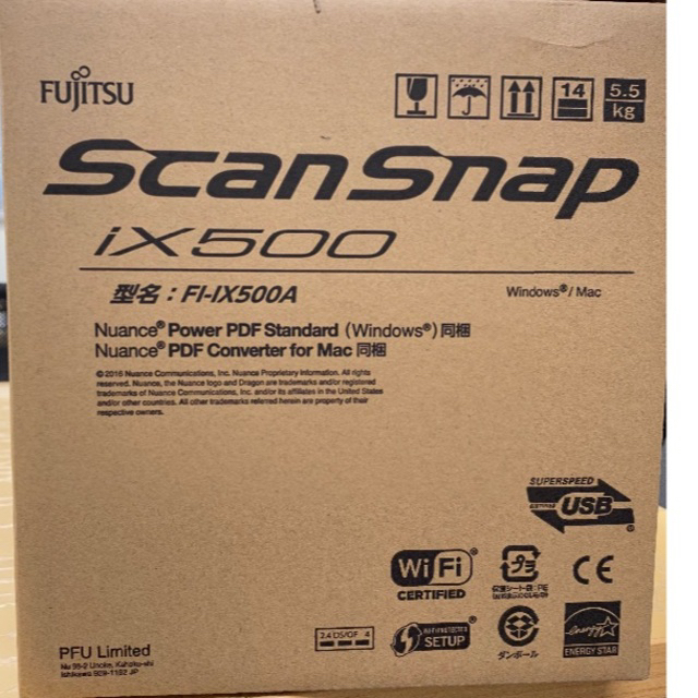 PC周辺機器スキャナー　ScanSnap iX500