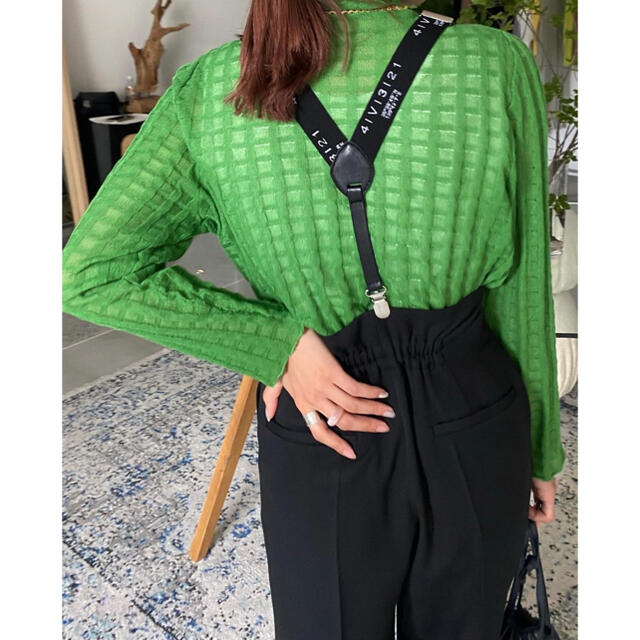 Ameri VINTAGE(アメリヴィンテージ)の新品タグ付き⭐︎AMERI PLAID SHEER TURTLE KNIT レディースのトップス(ニット/セーター)の商品写真