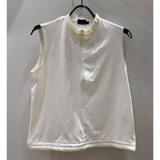 モンクレール(MONCLER)のMONCLERジップアップノースリーブカットソー(Tシャツ(半袖/袖なし))