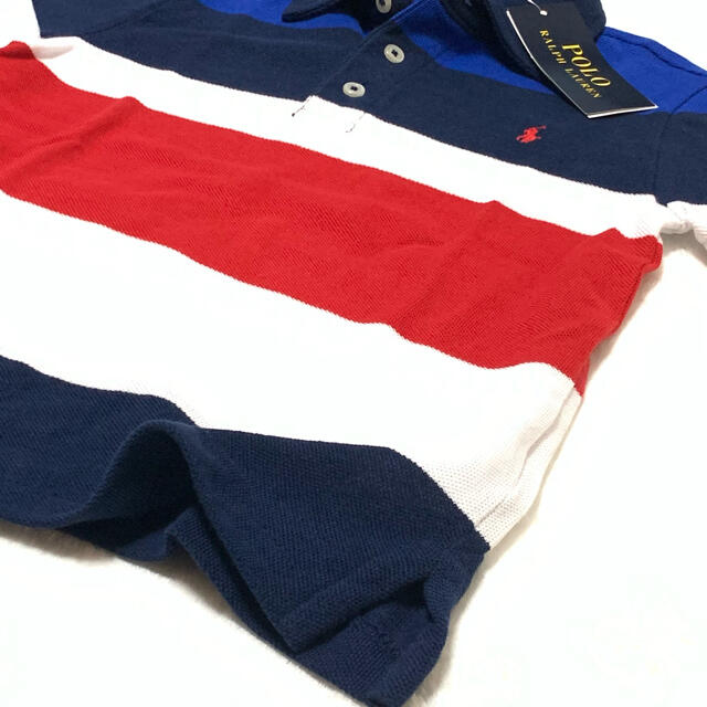 POLO RALPH LAUREN(ポロラルフローレン)の6/120 新品 ラルフローレン ランダムストライプ ポロシャツ キッズ/ベビー/マタニティのキッズ服男の子用(90cm~)(Tシャツ/カットソー)の商品写真