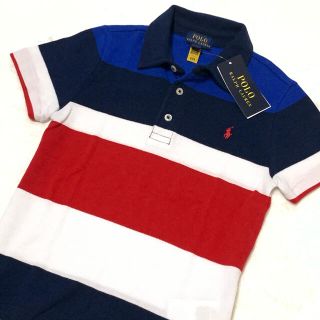 ポロラルフローレン(POLO RALPH LAUREN)の6/120 新品 ラルフローレン ランダムストライプ ポロシャツ(Tシャツ/カットソー)