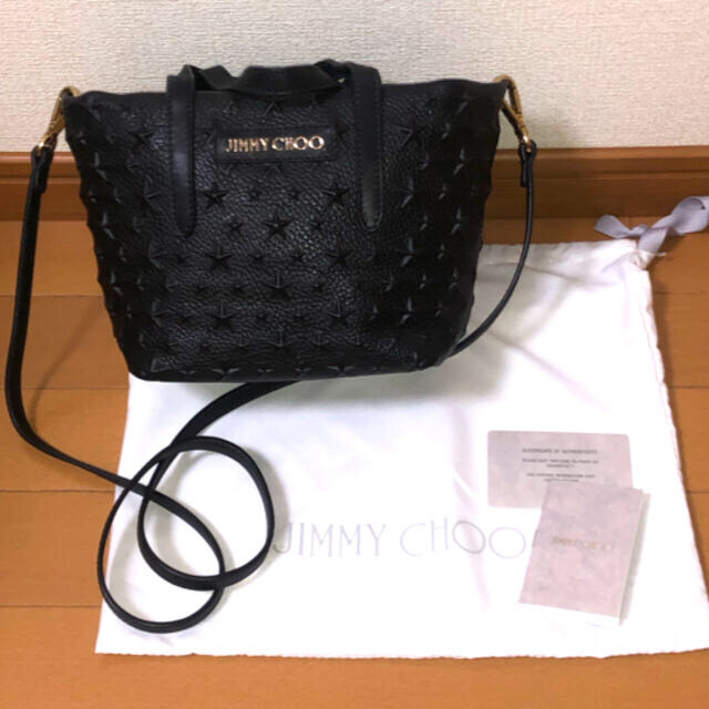 JIMMY CHOO ミニサラ　2WAYバッグ レザー　ブラック