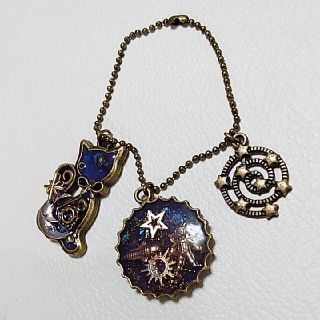 宇宙 猫 キーホルダー(キーホルダー)