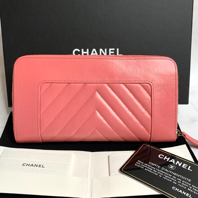 【美品☆30番台】CHANEL マドモアゼル 財布 ラウンドファスナー/ピンク