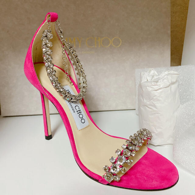 希少‼️JIMMY CHOO クリスタルSHILOHサンダルピンク正規品 売り