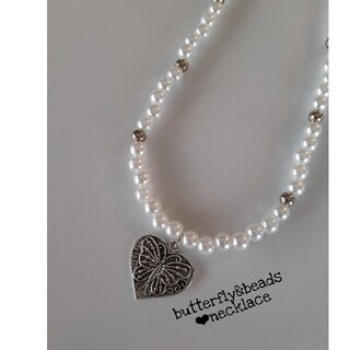 pearl beads❤︎necklace butterfly