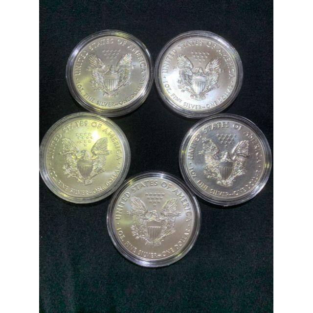 純銀 31.1グラム 2018年 アメリカ イーグル銀貨×５枚 Type1999％の純銀製直径