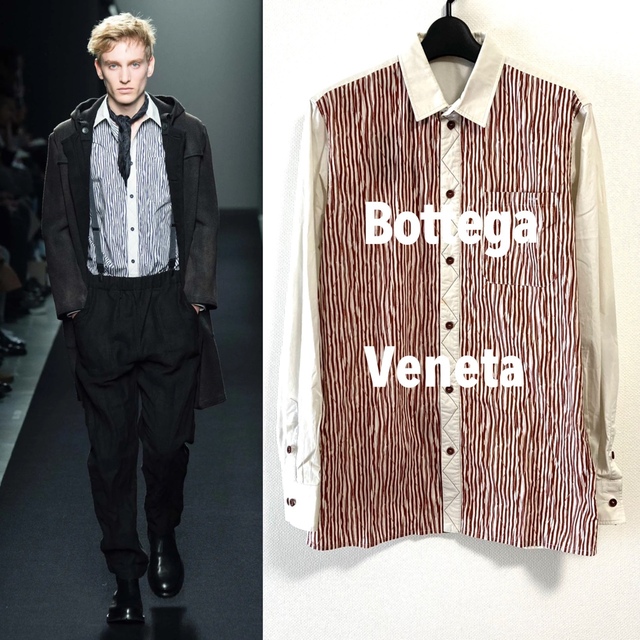 ■BOTTEGA VENETA/ボッテガ/長袖シャツ・比翼/ストライプ