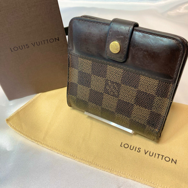 お値下LOUIS VUITTON - ルイヴィトン ダミエ コンパクトジップ 2つ折り