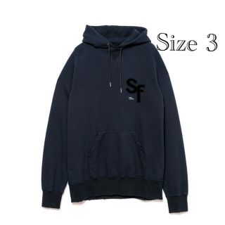 サカイ(sacai)のsacai fragment パーカー　サイズ3 ネイビー(パーカー)