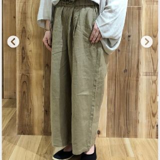 ムジルシリョウヒン(MUJI (無印良品))の無印良品 MUJI フレンチリネンワイドパンツ(クロップドパンツ)