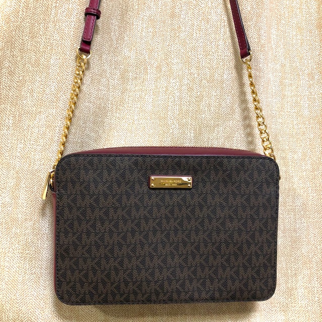 ワイン色×濃いブラウン寸法MICHAEL KORS マイケルコース　ショルダーバッグ