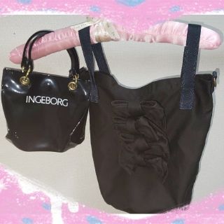 インゲボルグ(INGEBORG)の🎀インゲボルグ🎀リボン布バック+おまけミニバック付(ショルダーバッグ)