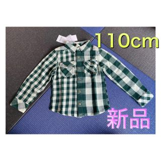 エフオーキッズ(F.O.KIDS)のチェックシャツ ウェスタンシャツ グリーン 緑 子ども服 キッズ服 110(Tシャツ/カットソー)