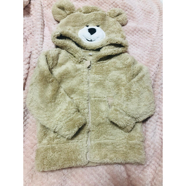 しまむら(シマムラ)のクマ　ボアパーカー90 キッズ/ベビー/マタニティのキッズ服女の子用(90cm~)(ジャケット/上着)の商品写真