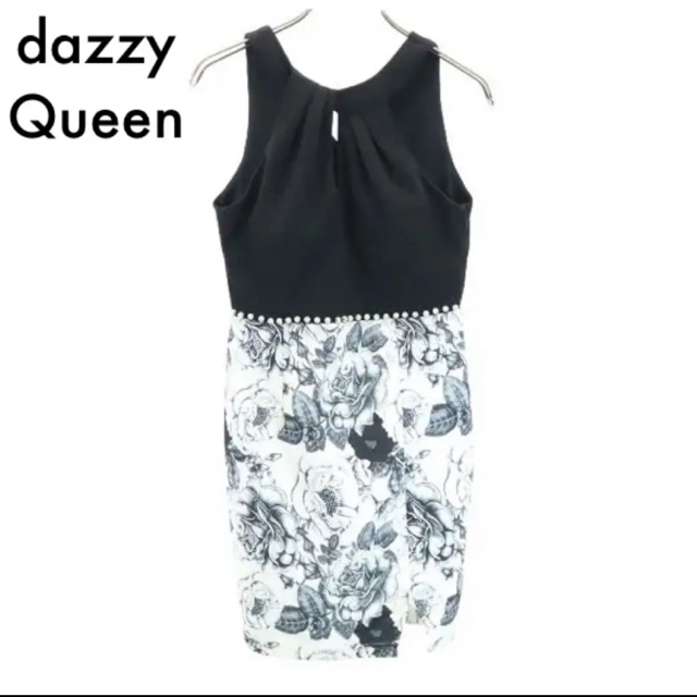 dazzy store(デイジーストア)のデイジークイーン 切替ミニワンピース キャバドレス ブラック×ホワイト レディースのワンピース(ひざ丈ワンピース)の商品写真