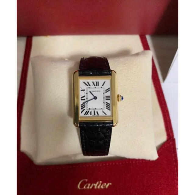 Cartier(カルティエ)の【ナナコフ様専用】カルティエ タンクソロ SM イエローゴールド　YG レディースのファッション小物(腕時計)の商品写真