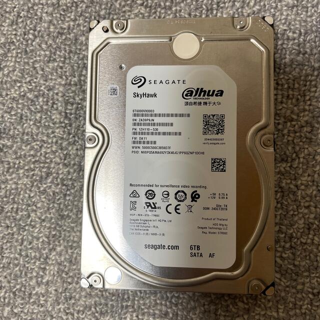 ST6000VX003容量SEAGATE SKYHAWK 6TB HDD 監視カメラ向け