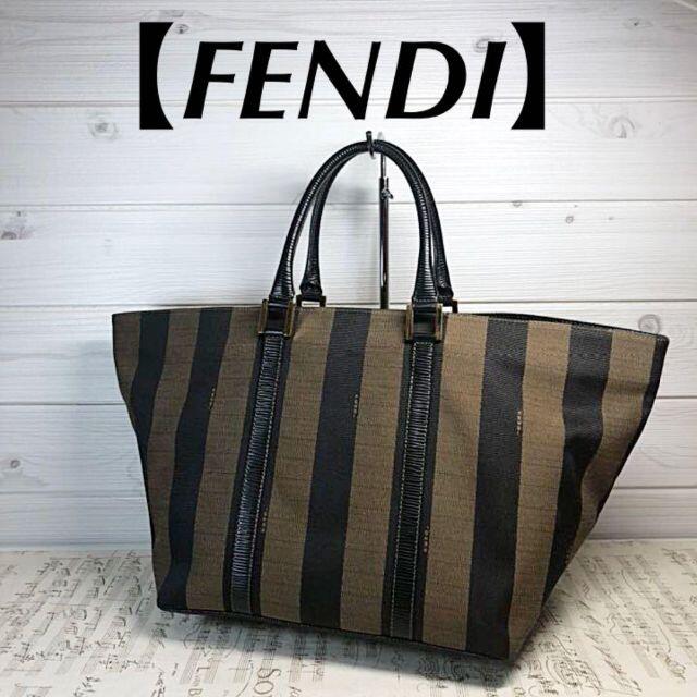 FENDI】トートバッグ ショルダートート ペカン柄 ゴールド金具 PVC-
