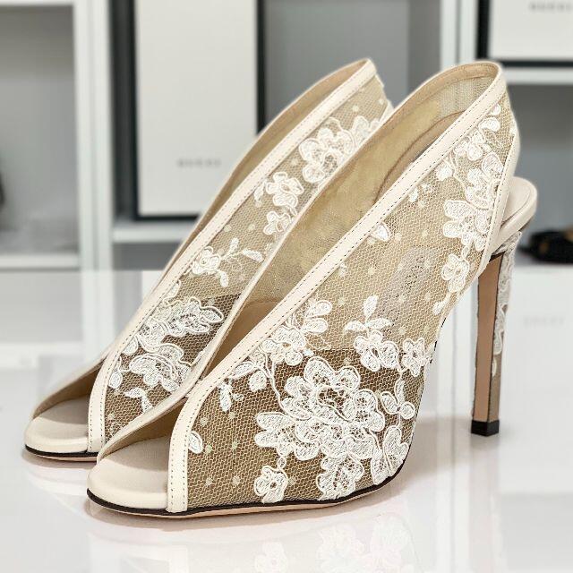 Jimmy Choo パンプス ジミーチュウ 35ハーフ レース オープントゥ