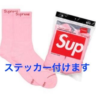 シュプリーム(Supreme)のSupreme Hanes Crew Socks シュプリーム  ピンク(ソックス)