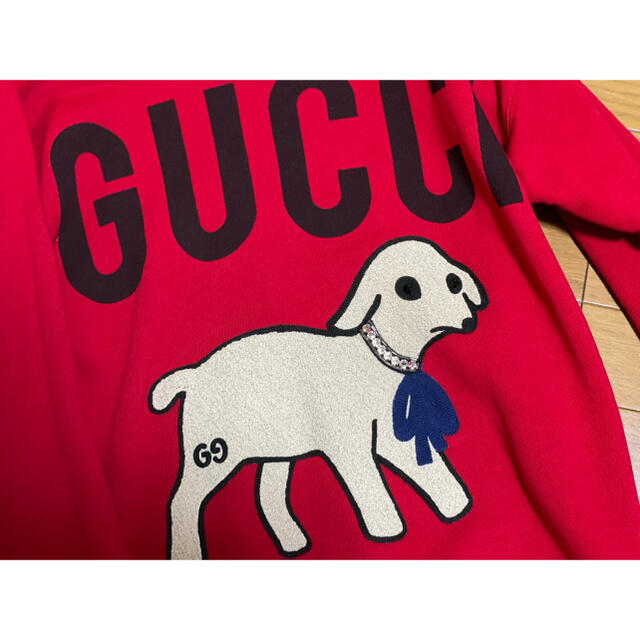 公式ショップ】 Gucci 期間限定○GUCCIグッチ子羊ラムビジュー付き赤