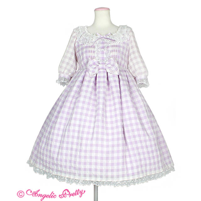 Angelic Pretty Sugary ギンガム ワンピース ラベンダー