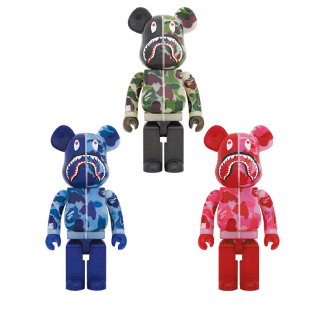 12時まで限定価格 BE@RBRICK CLEAR ABC CAMO SHARK 1000% 新品