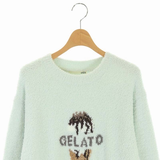 gelato pique(ジェラートピケ)のジェラートピケ パウダーモチーフ ド セーター 長袖 ONE ミントグリーン レディースのトップス(ニット/セーター)の商品写真