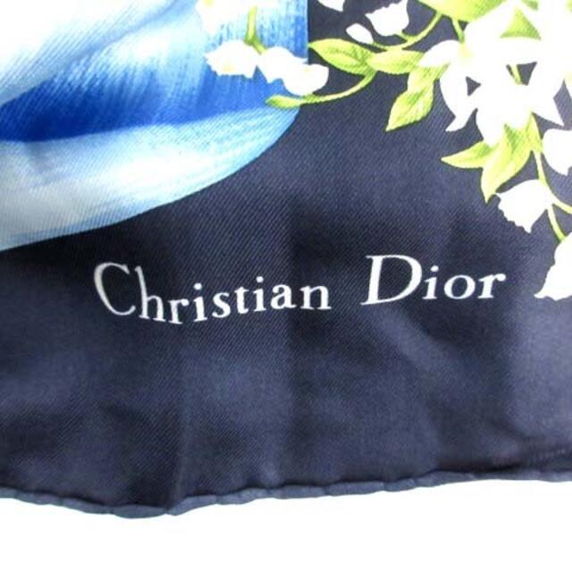 Christian Dior(クリスチャンディオール)のクリスチャンディオール ハンカチ スカーフ マルチカラー 紺 白 赤 レディースのファッション小物(バンダナ/スカーフ)の商品写真