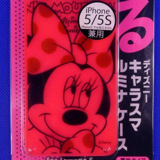 ディズニー(Disney)のミニーマウス★畜光タイプ★ディズニー★iPhone５/５Ｓ★光るスマホカバー(iPhoneケース)