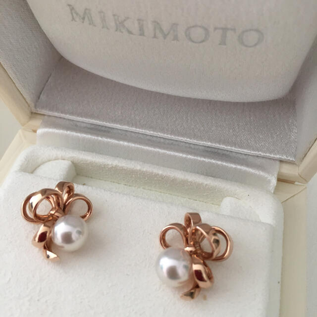 可憐 MIKIMOTO ピアス Jeux de Rubans ピンクゴールド