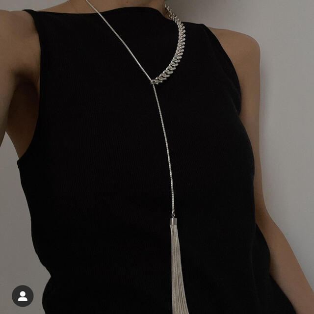 レディースameri CHAIN FRINGE NECKLACEシルバー