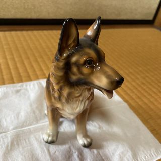 犬　置物　光沢　いぬ　オブジェ　置き物　ビンテージ　レア　シェパード　ブルドック