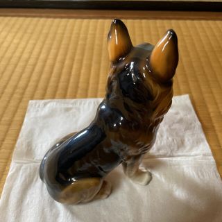 犬　置物　光沢　いぬ　オブジェ　置き物　ビンテージ　レア　シェパード　ブルドック